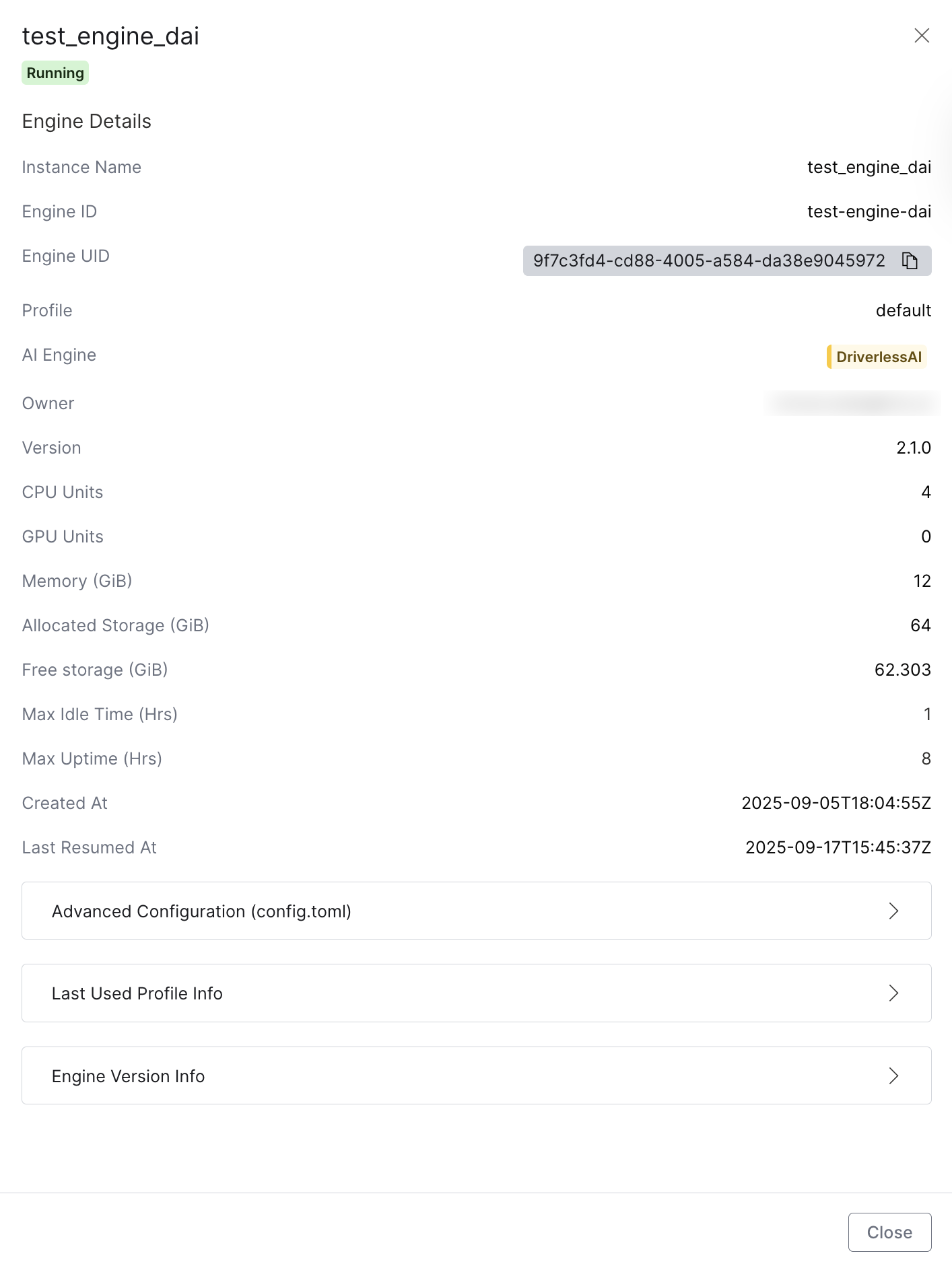 View Details of DAI Engine