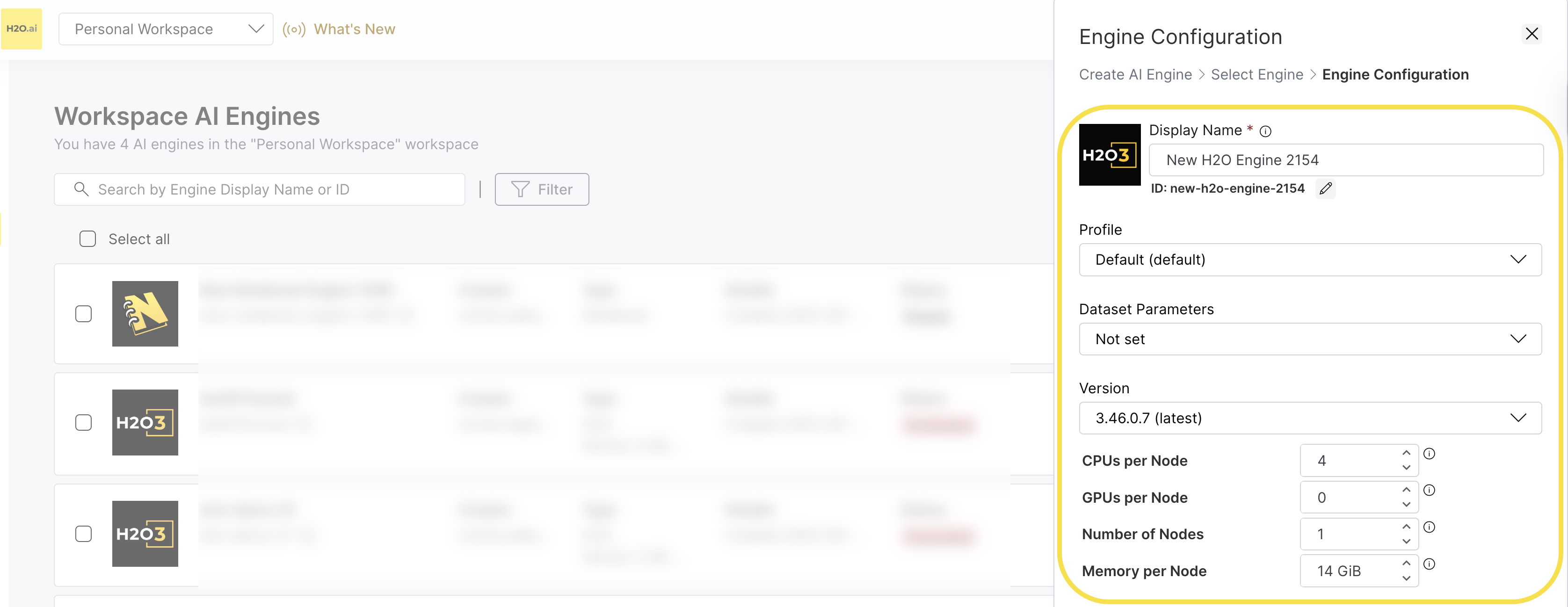 Engine Configuration - Display Name and ID settings
