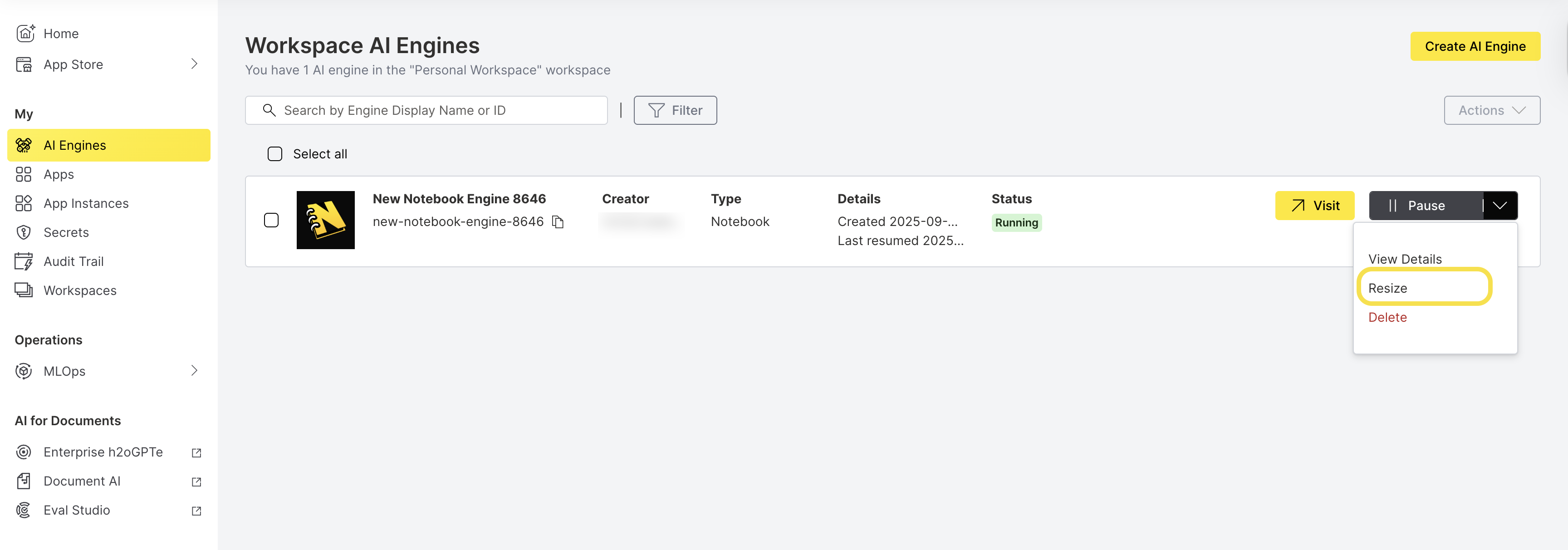 Resize Notebook Engine