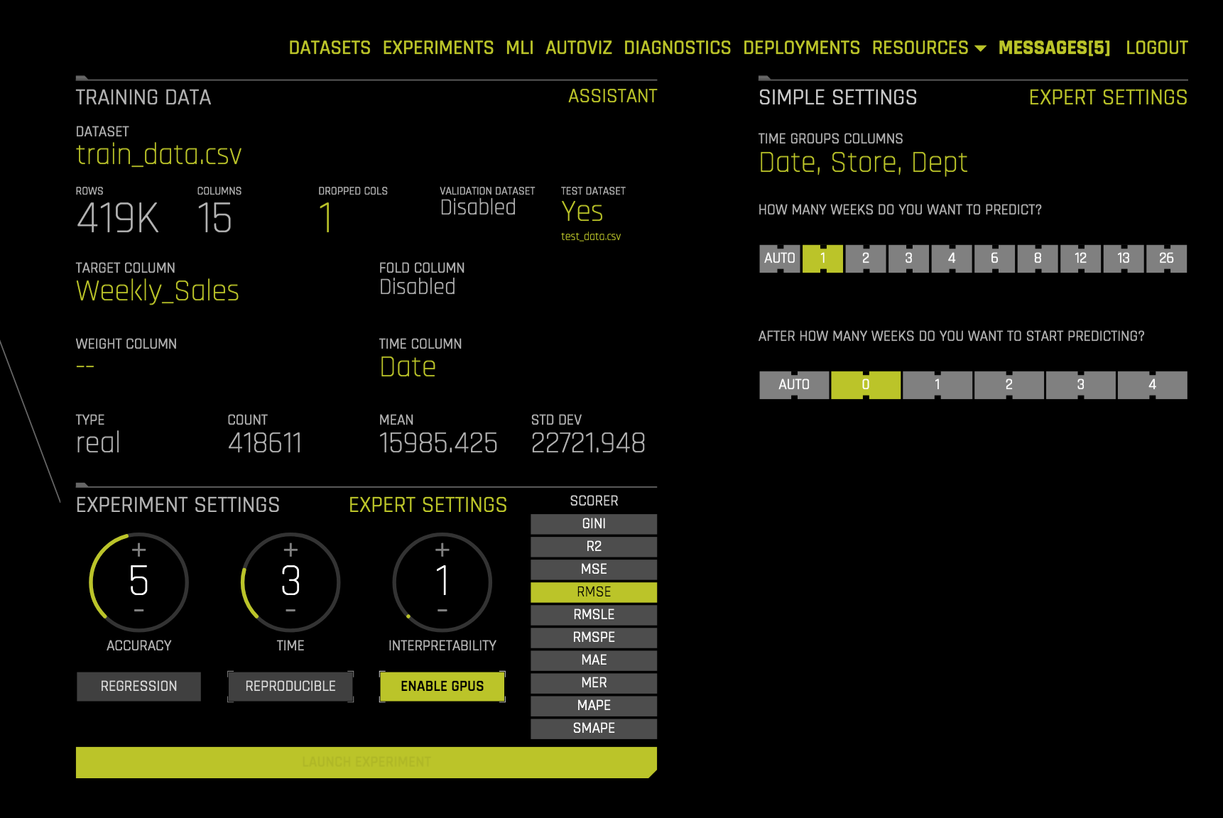 Equivalent Steps in Driverless: Launching Experiment