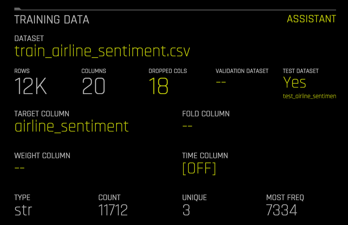 Example experiment settings