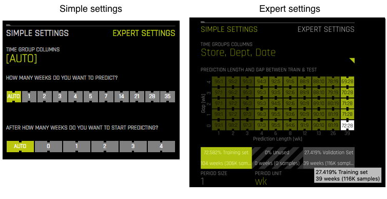 Time column settings