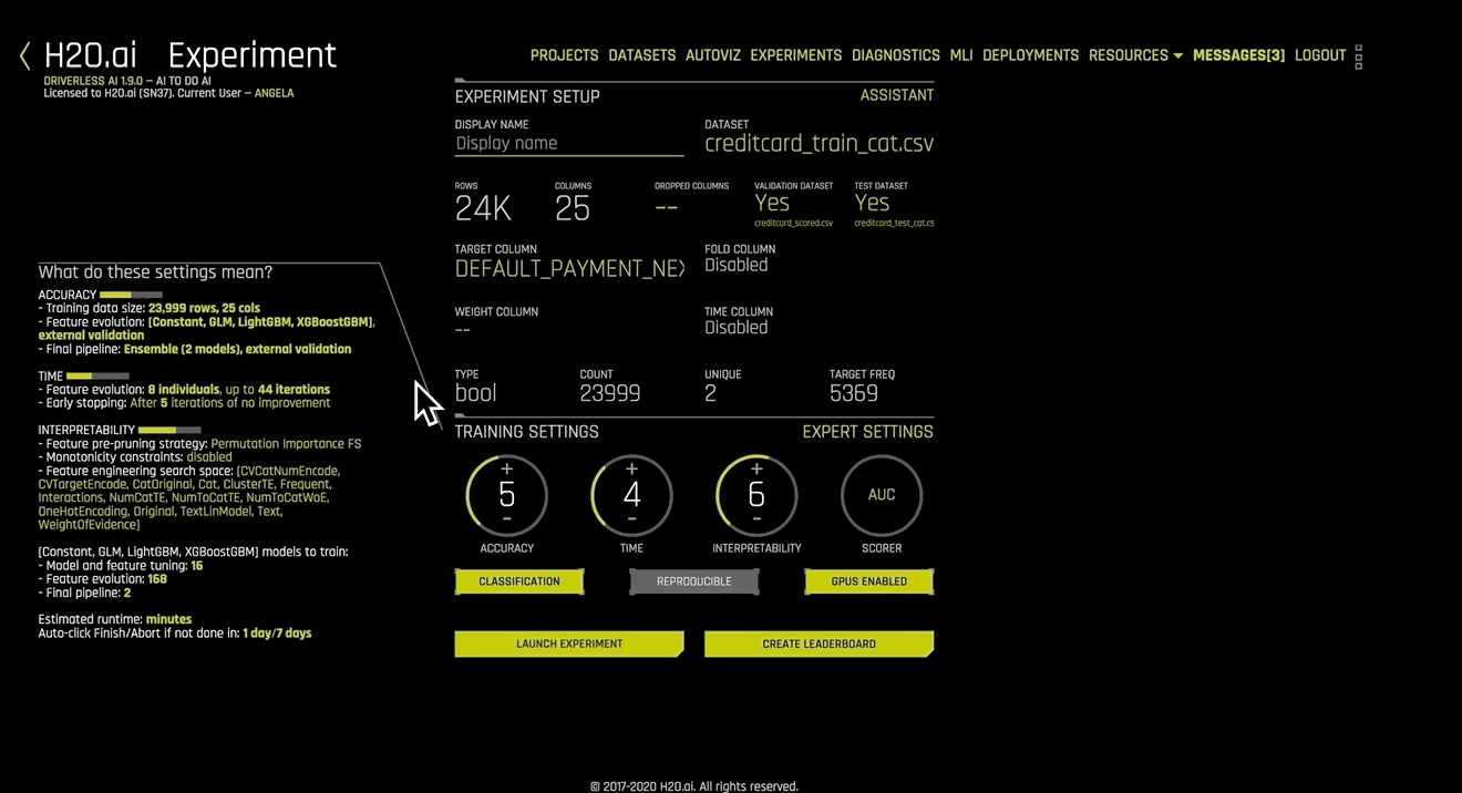 Expert Settings example