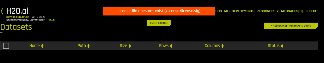 License file prompt