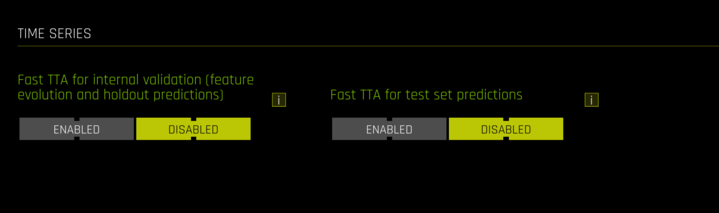Change TTA settings in the GUI