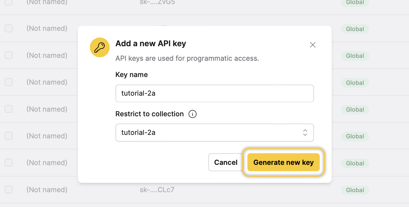 Add a new API Key