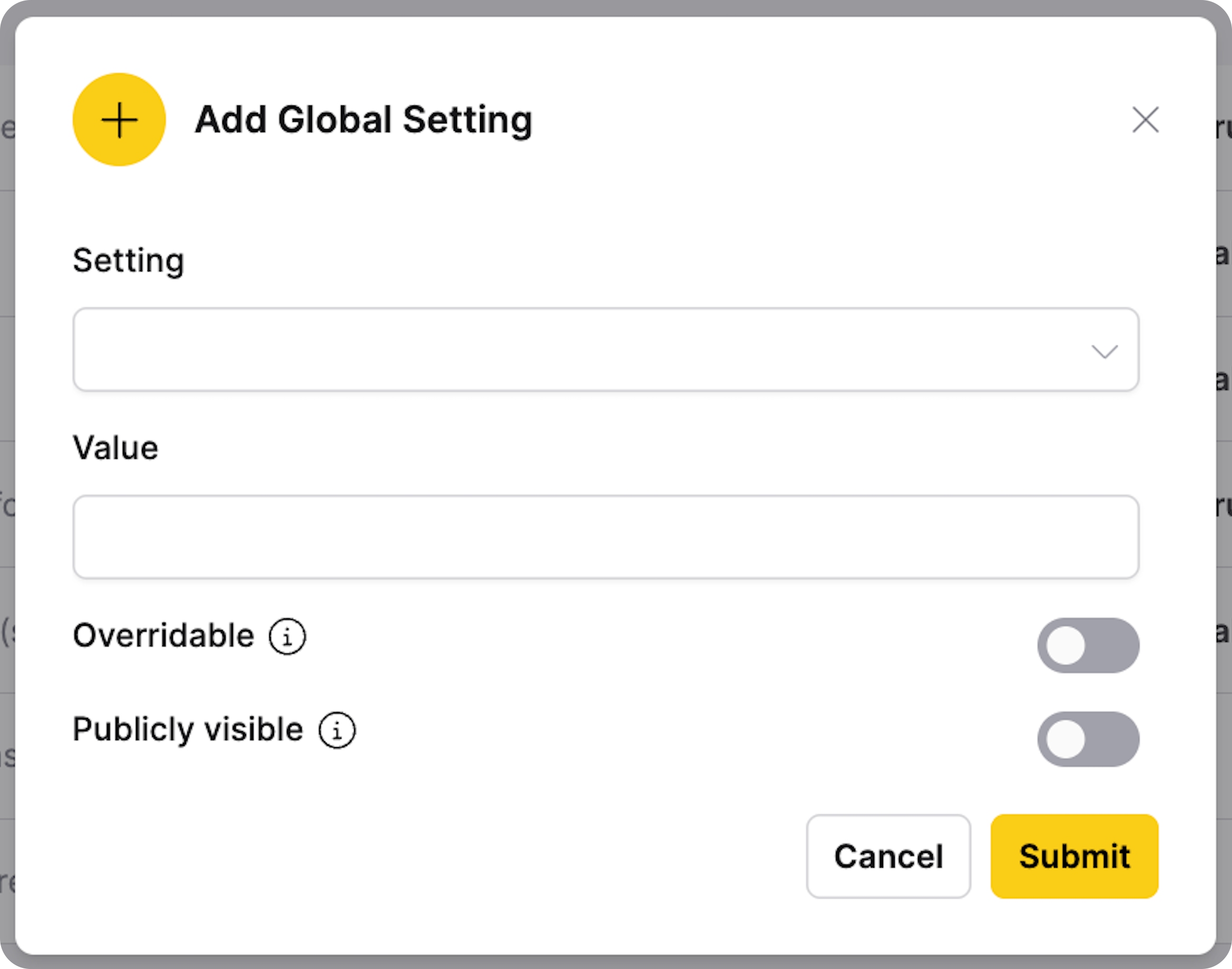 Add a Global Setting