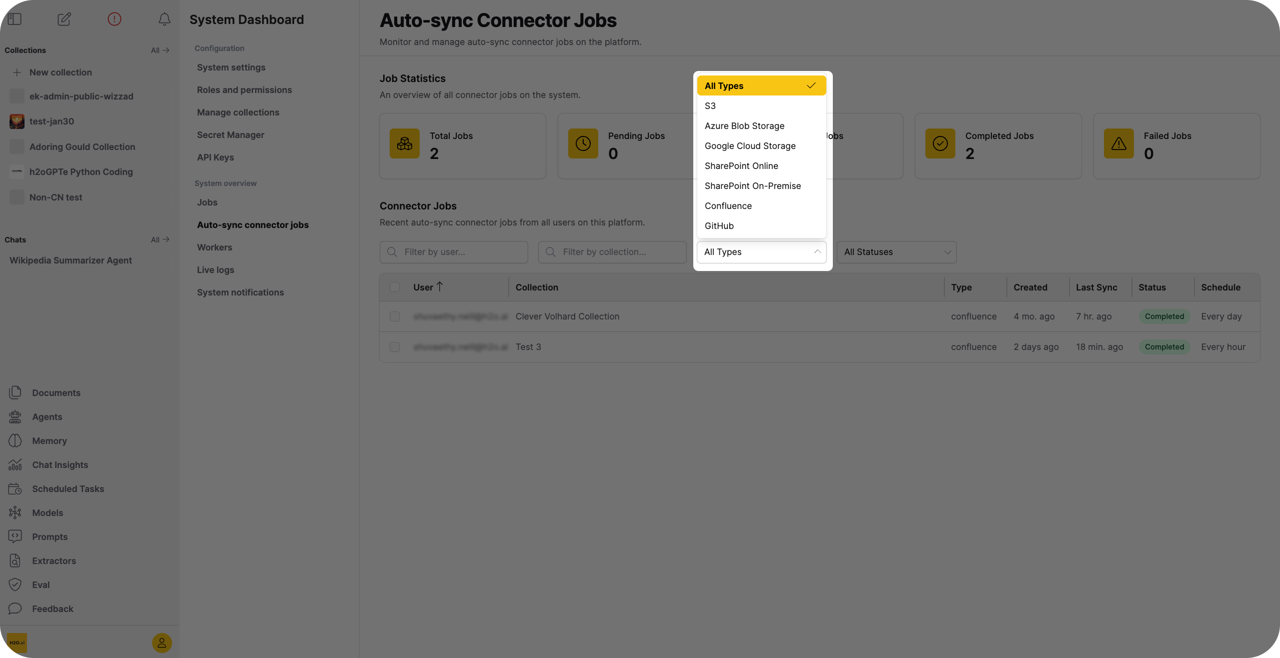 Filter controls