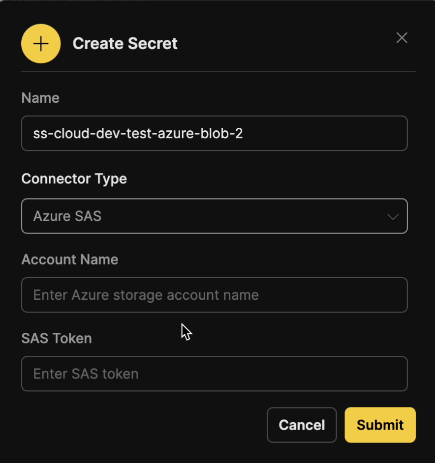 Azure SAS Credentials