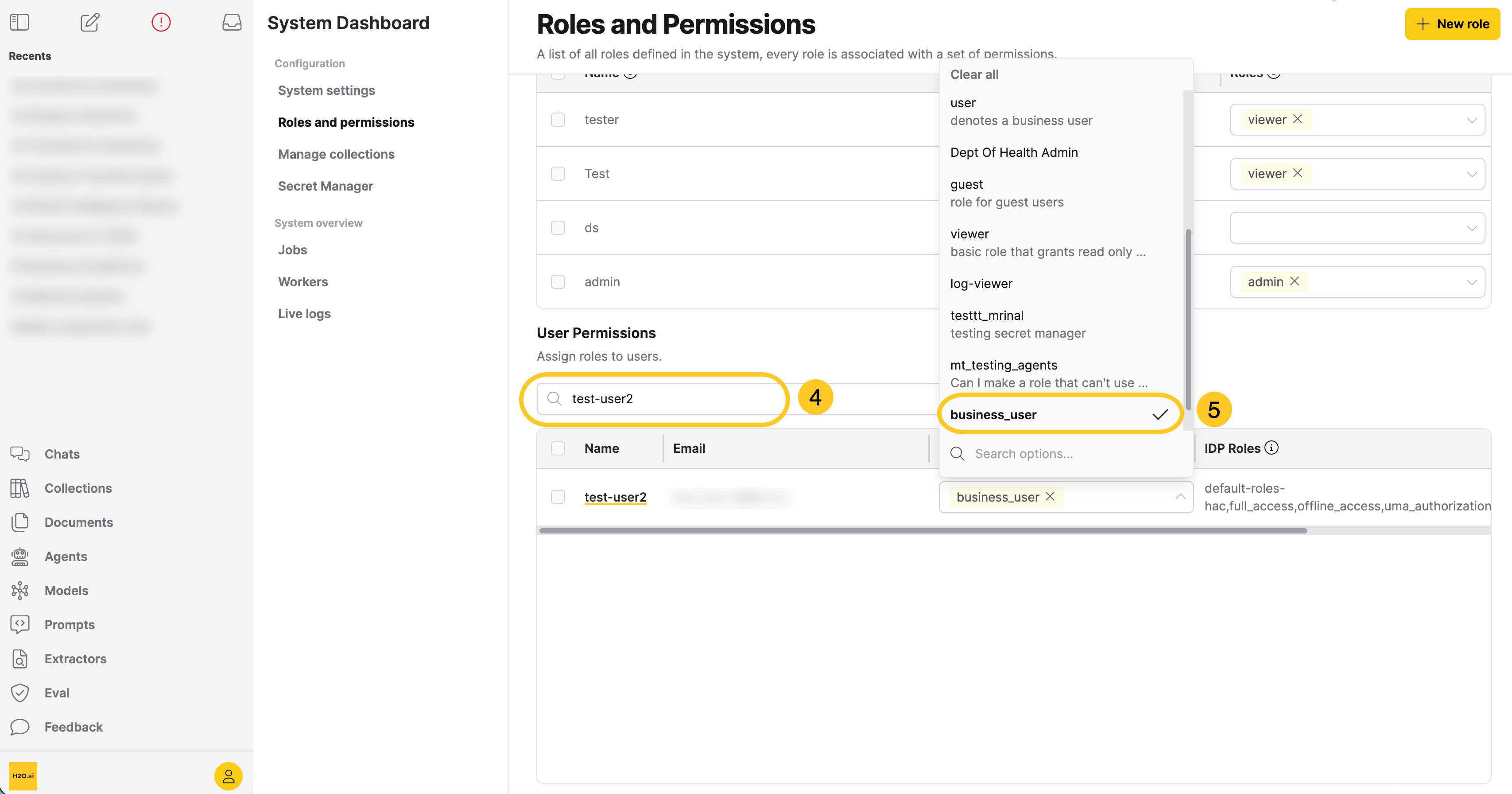 Business User Permissions