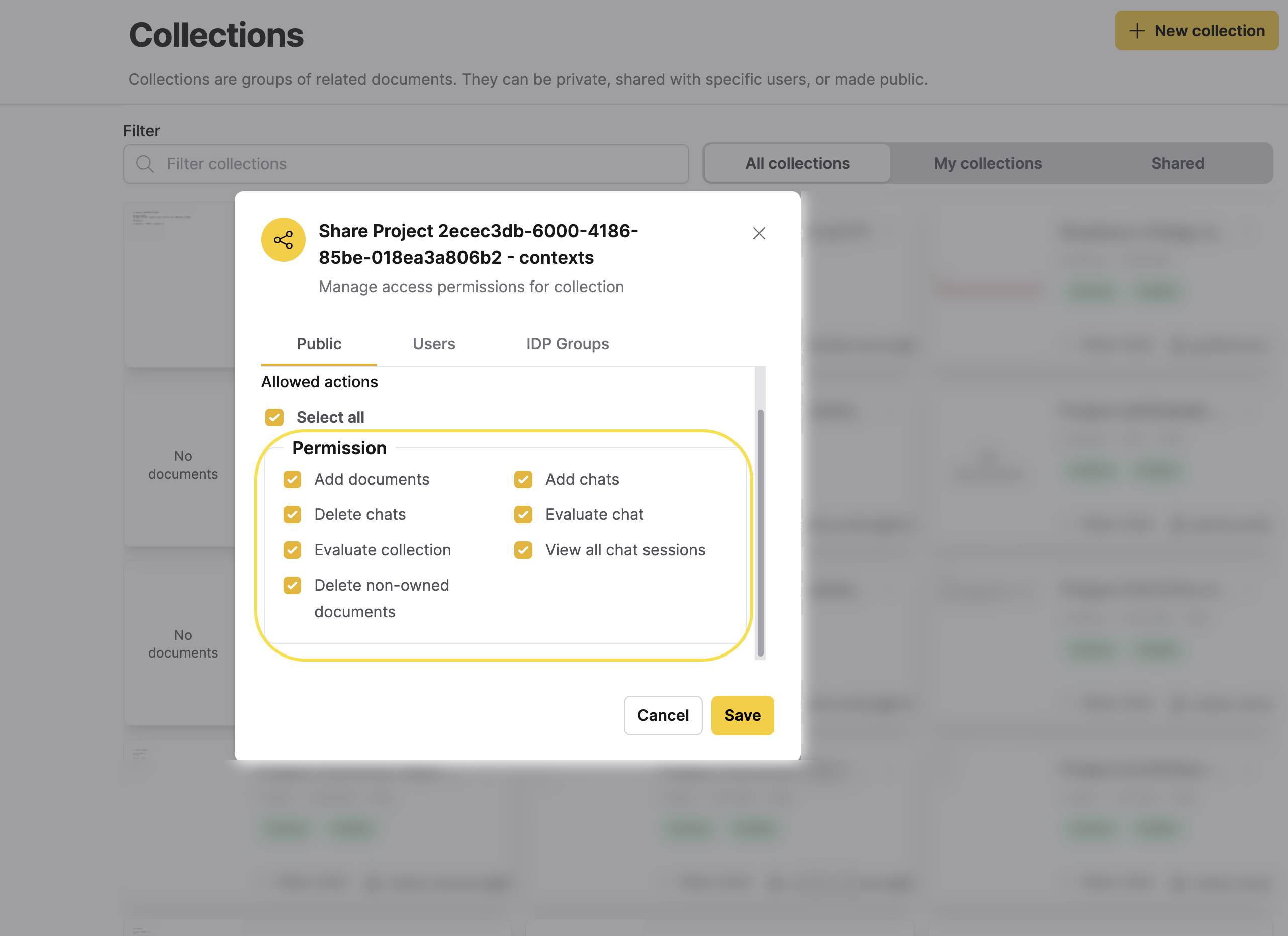 Collection delete document permission