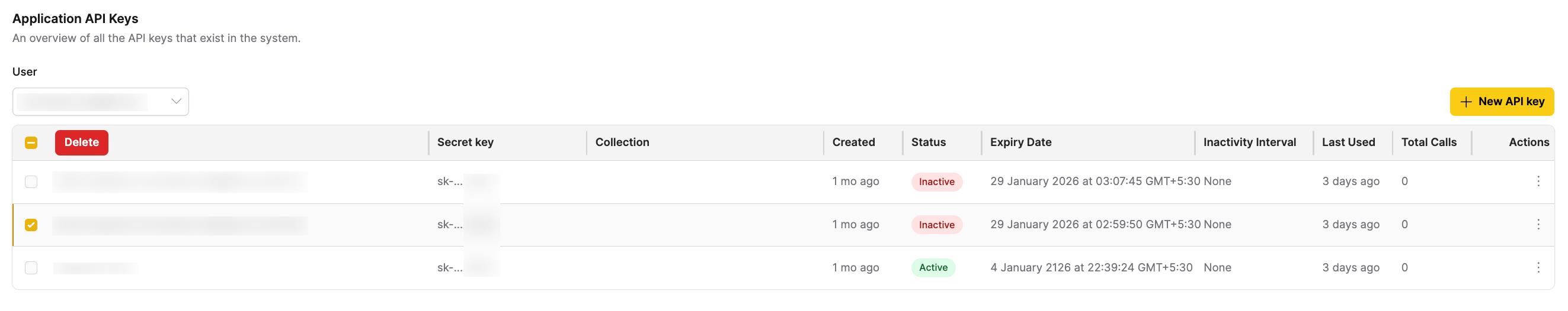 Delete API Keys