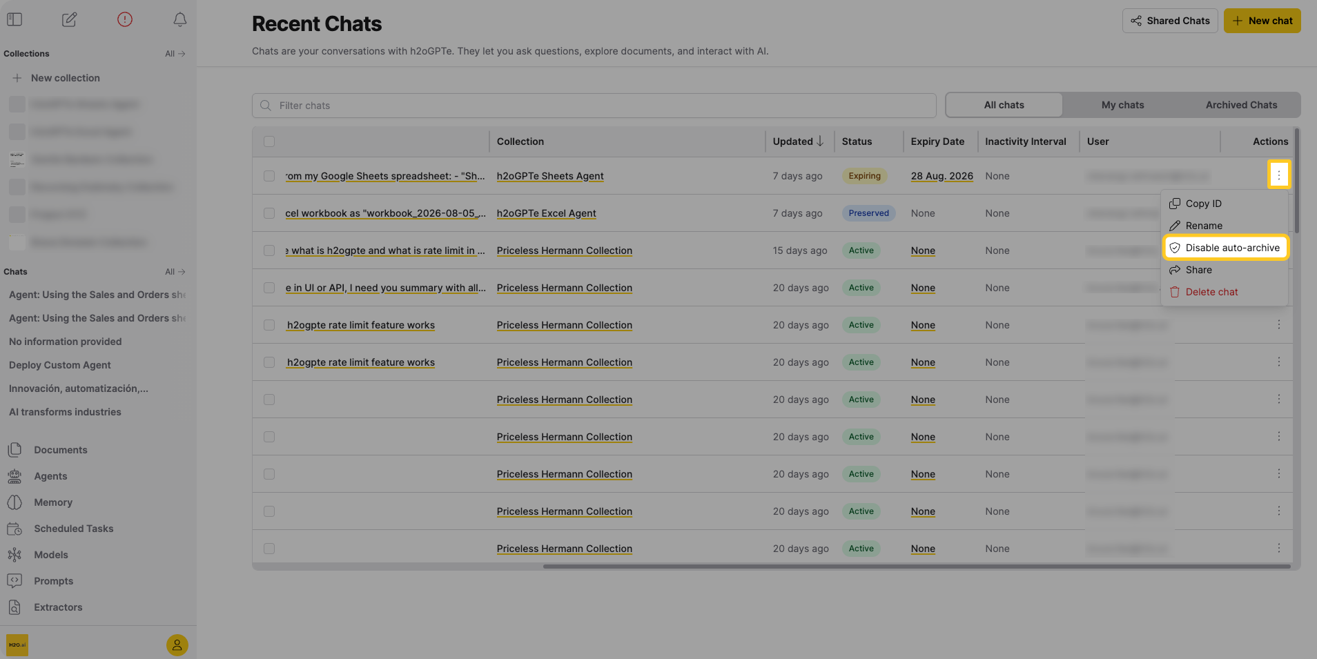 Enable/disable auto-archive