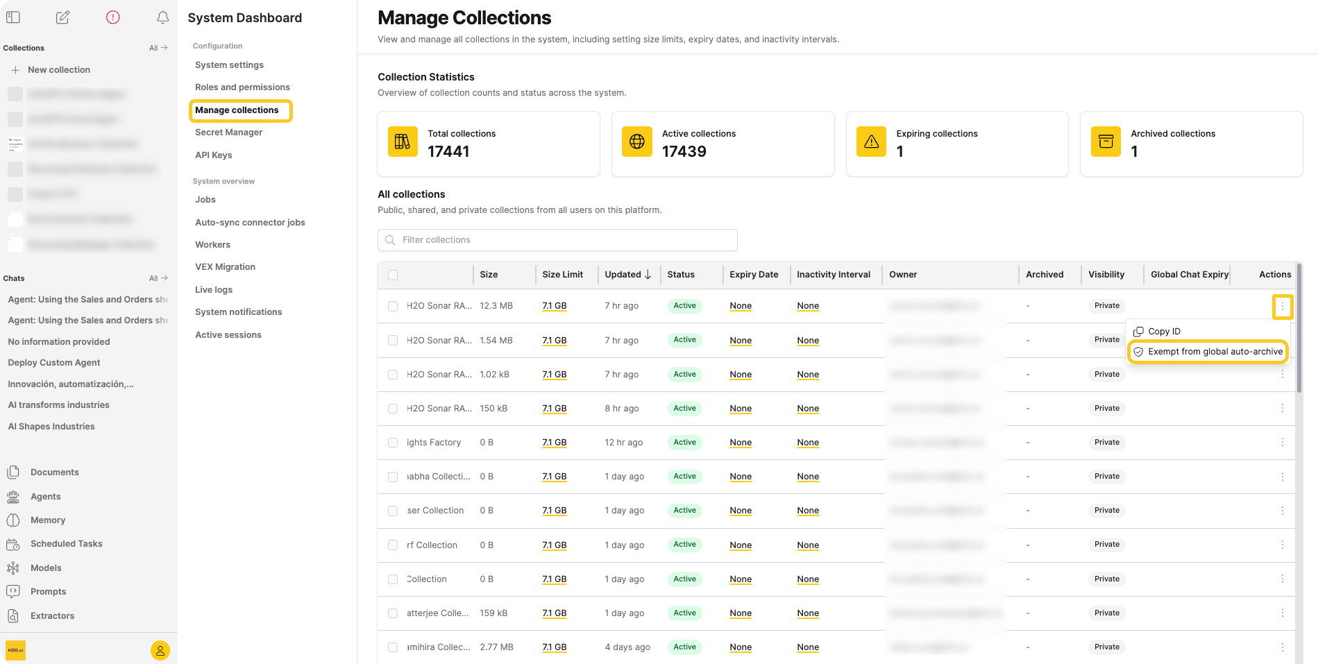 Exempt a Collection from chat auto-archive