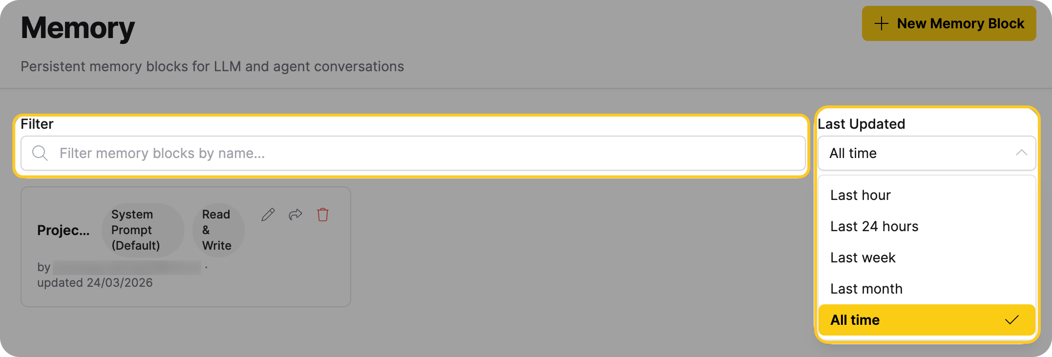 Filter options