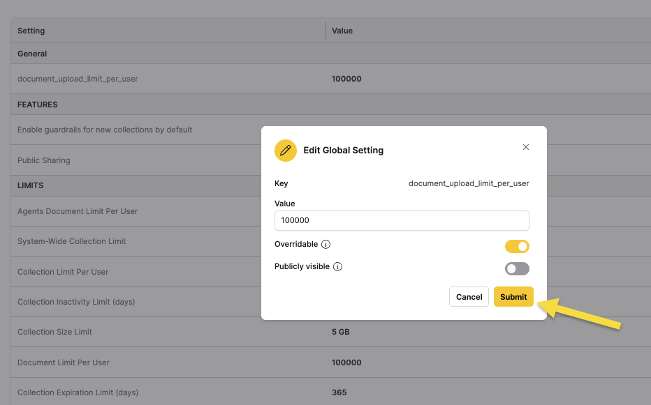 Global Settings - All configured