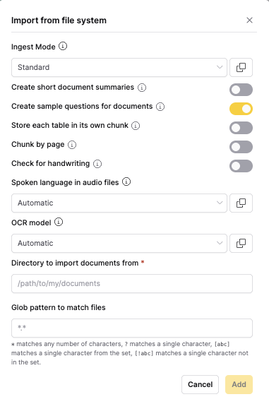Import from File System