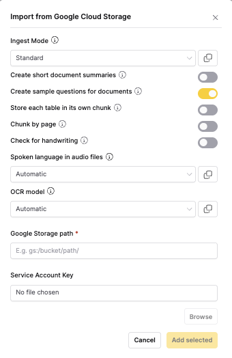 Import from Google Cloud Storage