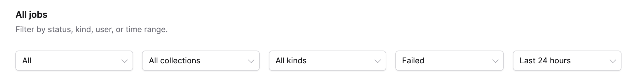 Filter controls