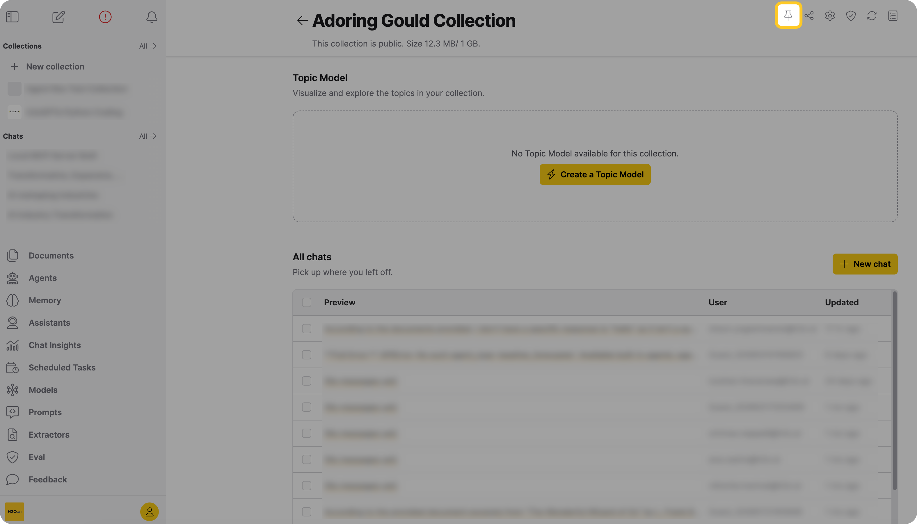 Pin a collection from the collection view