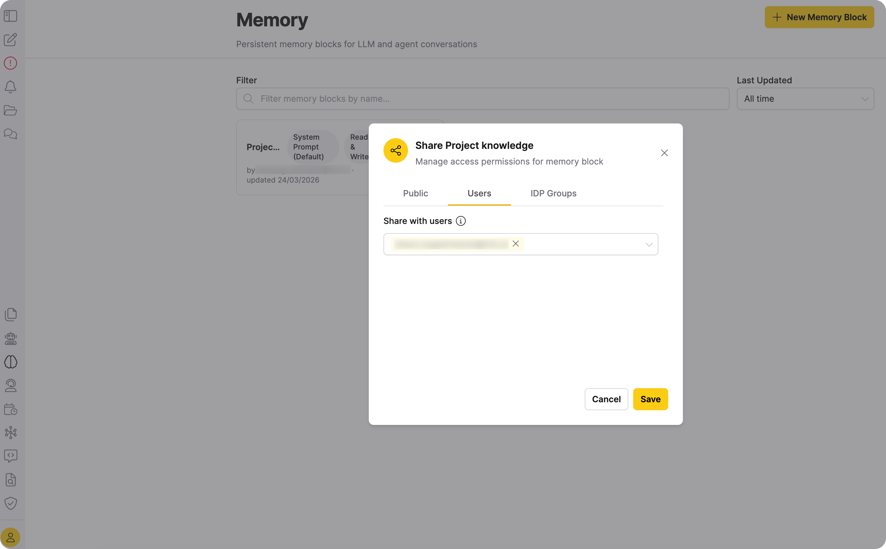 Remove sharing from user