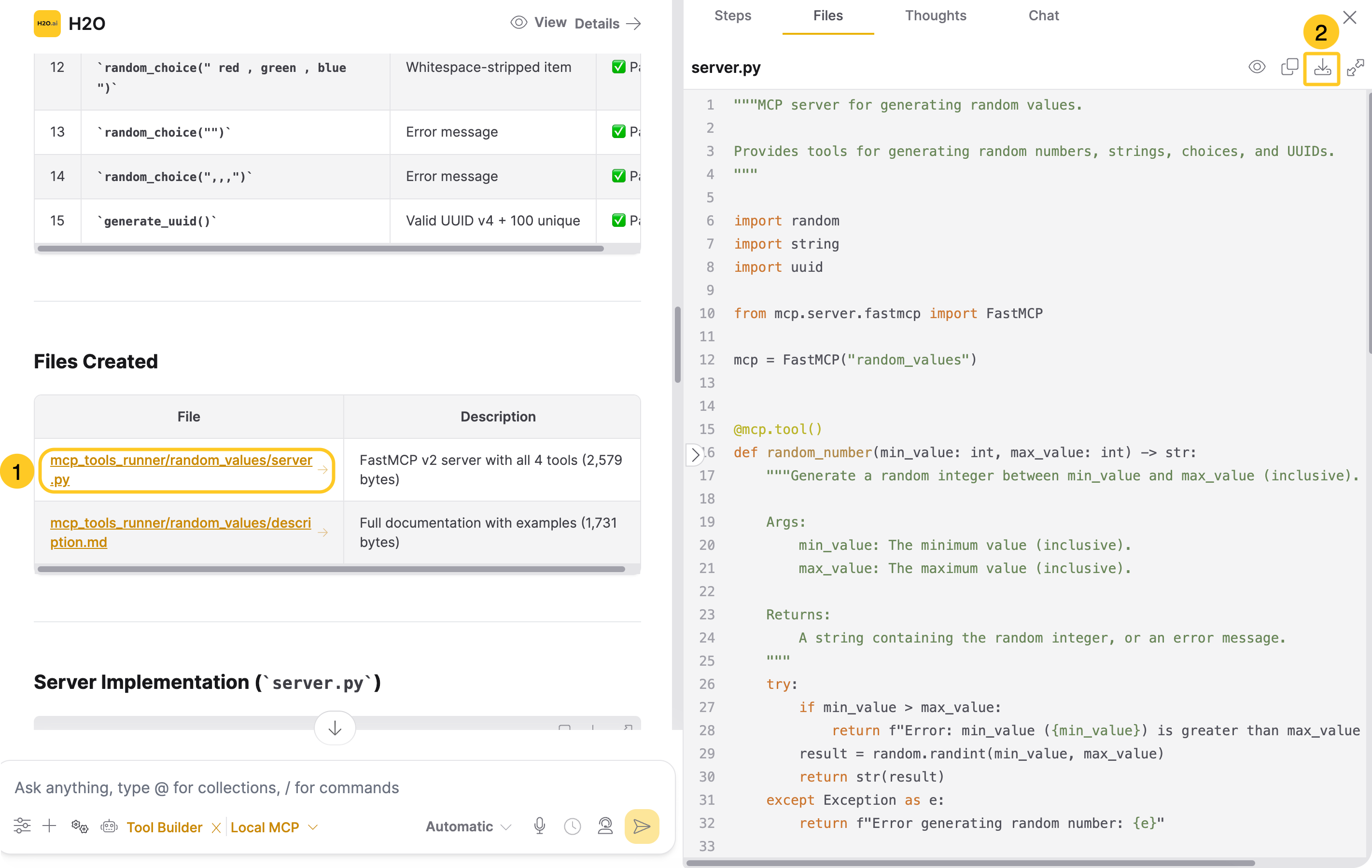 Tool Builder generated files-a