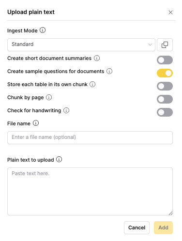 Upload Plain Text