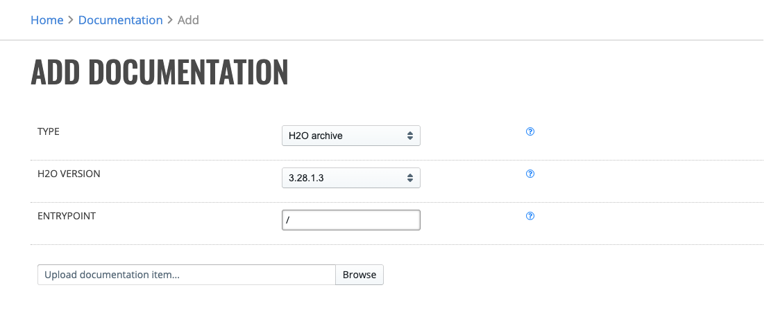 Add H2O documentation