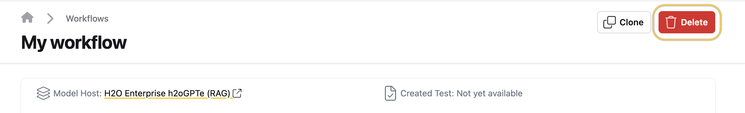 Click delete