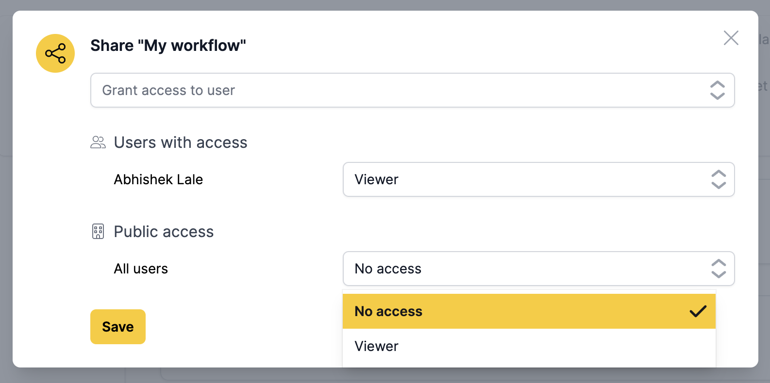 Select access level for all users