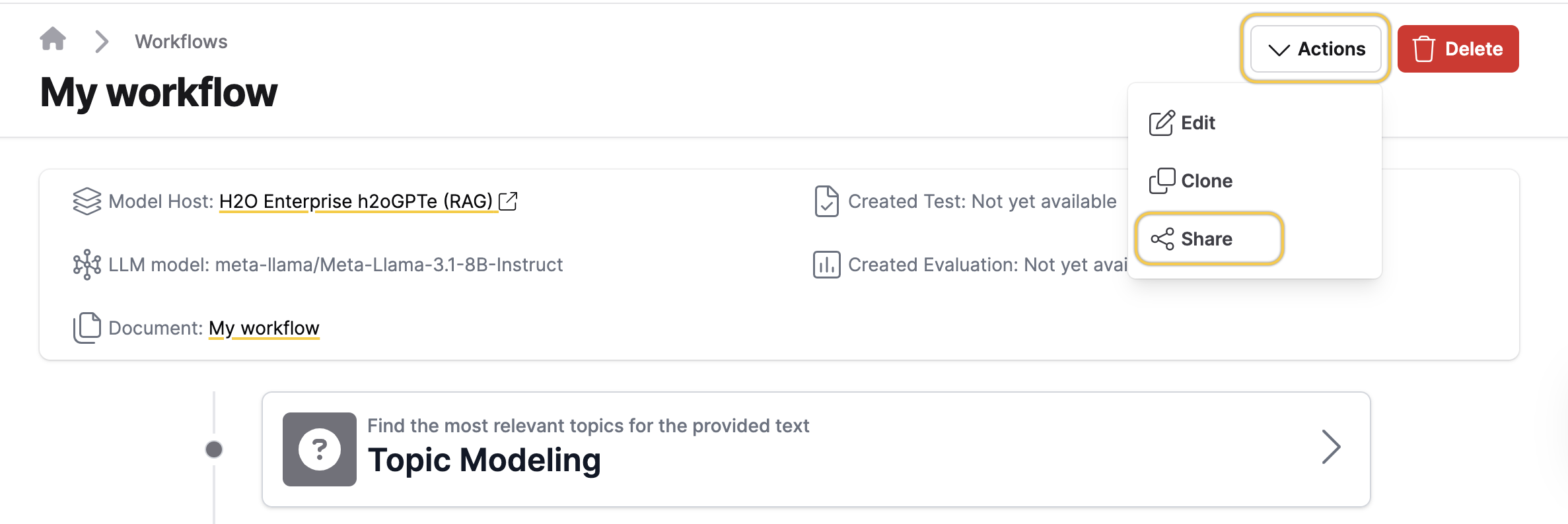 Share workflow
