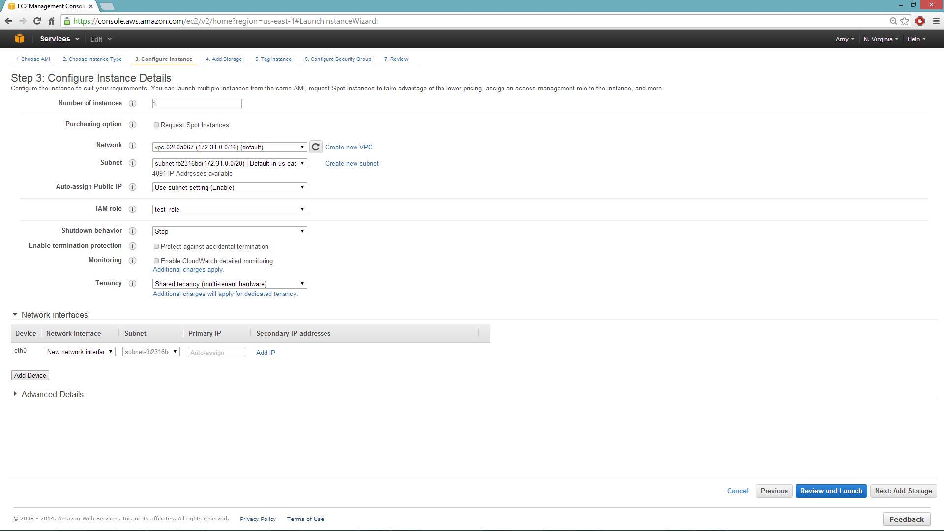 EC2 IAM role and policy configuration