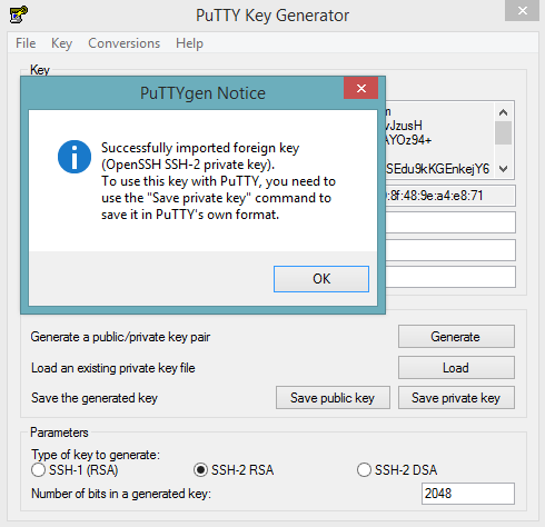 PuTTY Key Generator save private key dialog