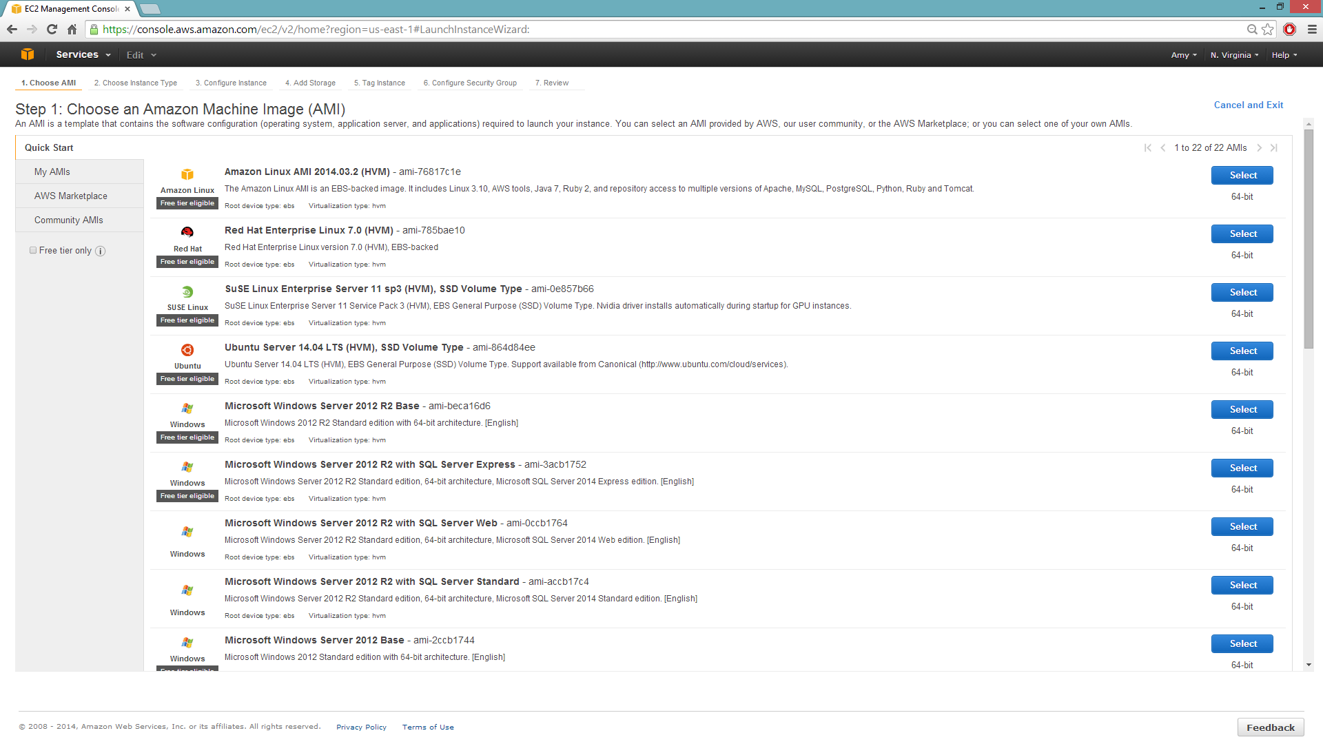 EC2 AMI operating system and virtualization type selection