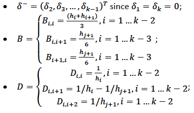 Cubic regression spline matrix B and D definition