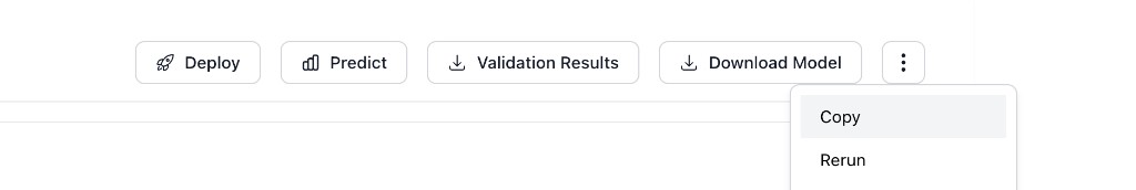 Connected experiments - Copy action from experiment menu