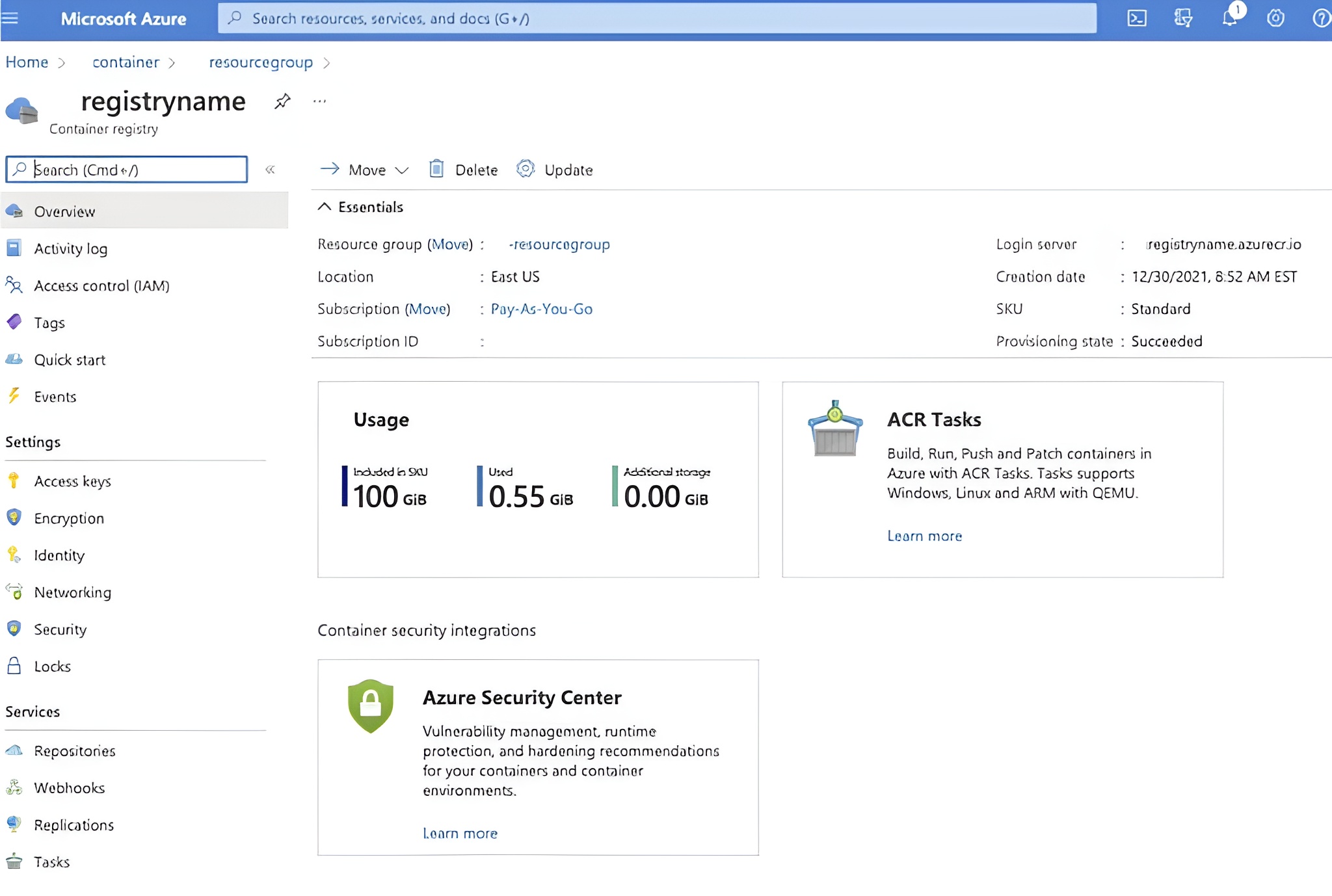 Saving Image to Azure Container Registry (ACR)