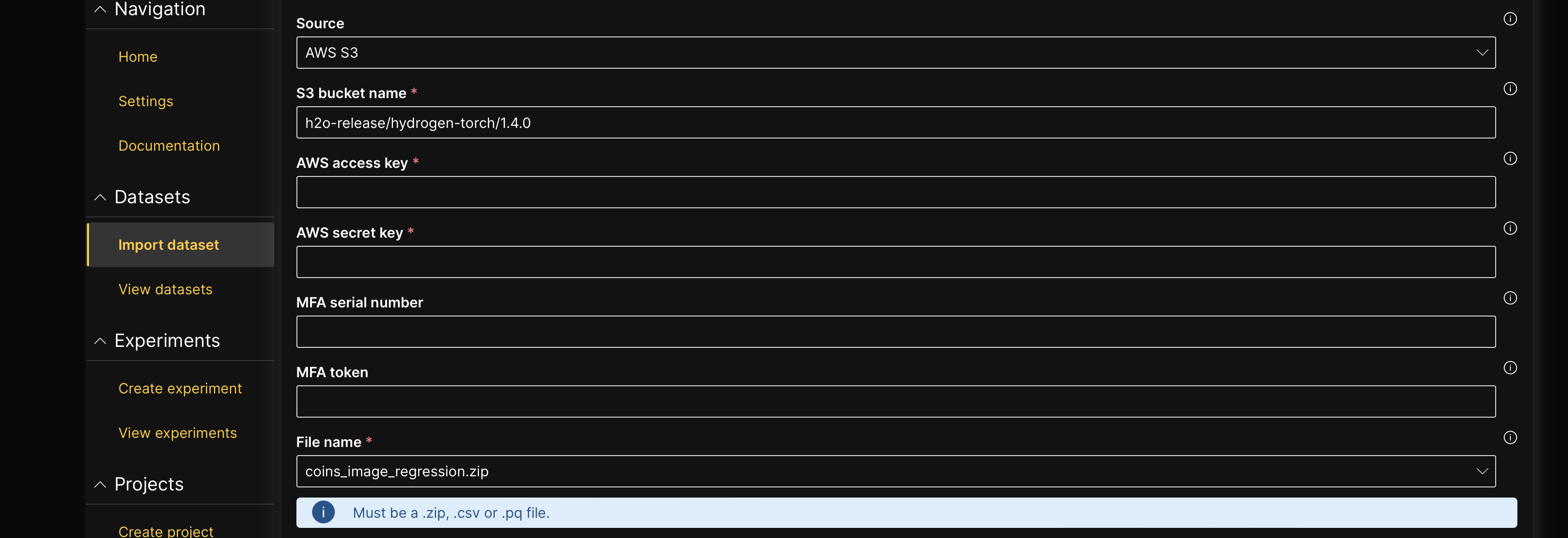 Import dataset