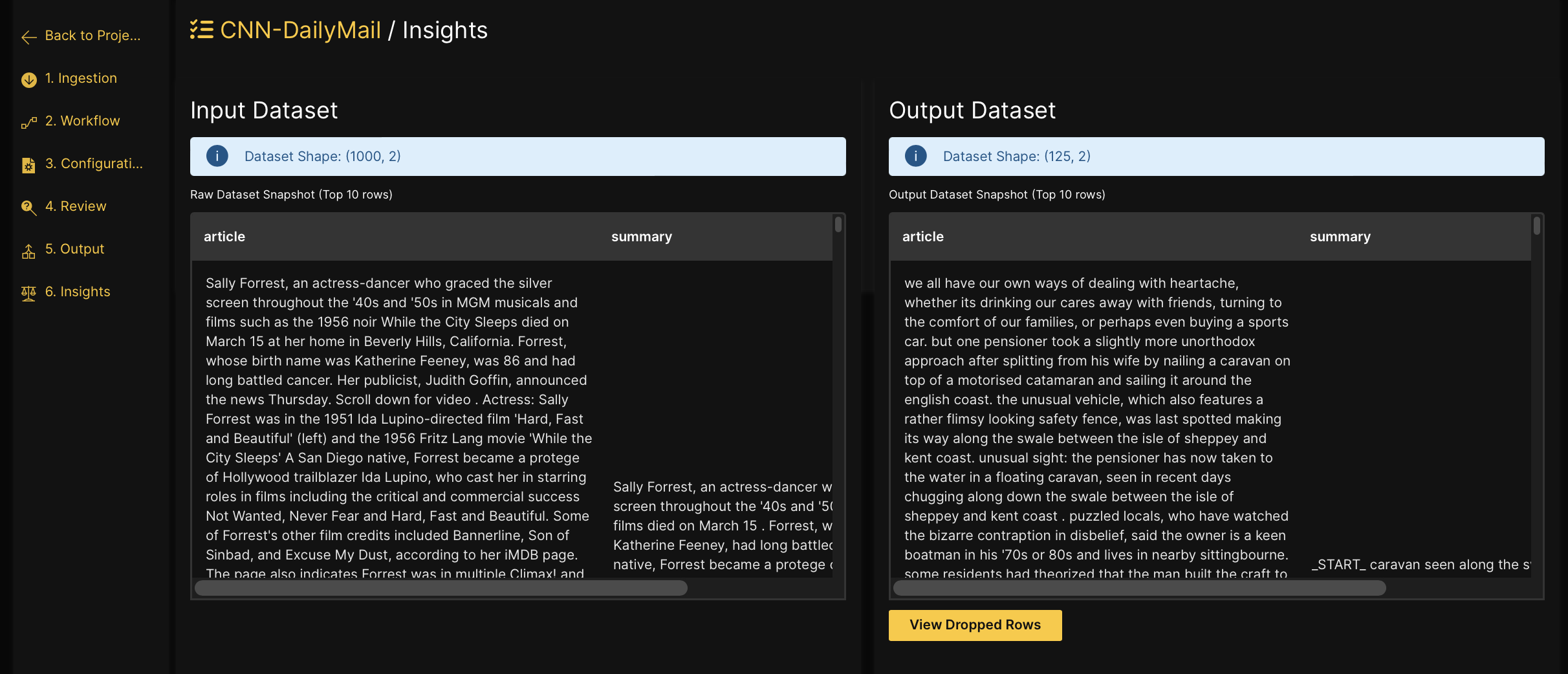 Insights tab