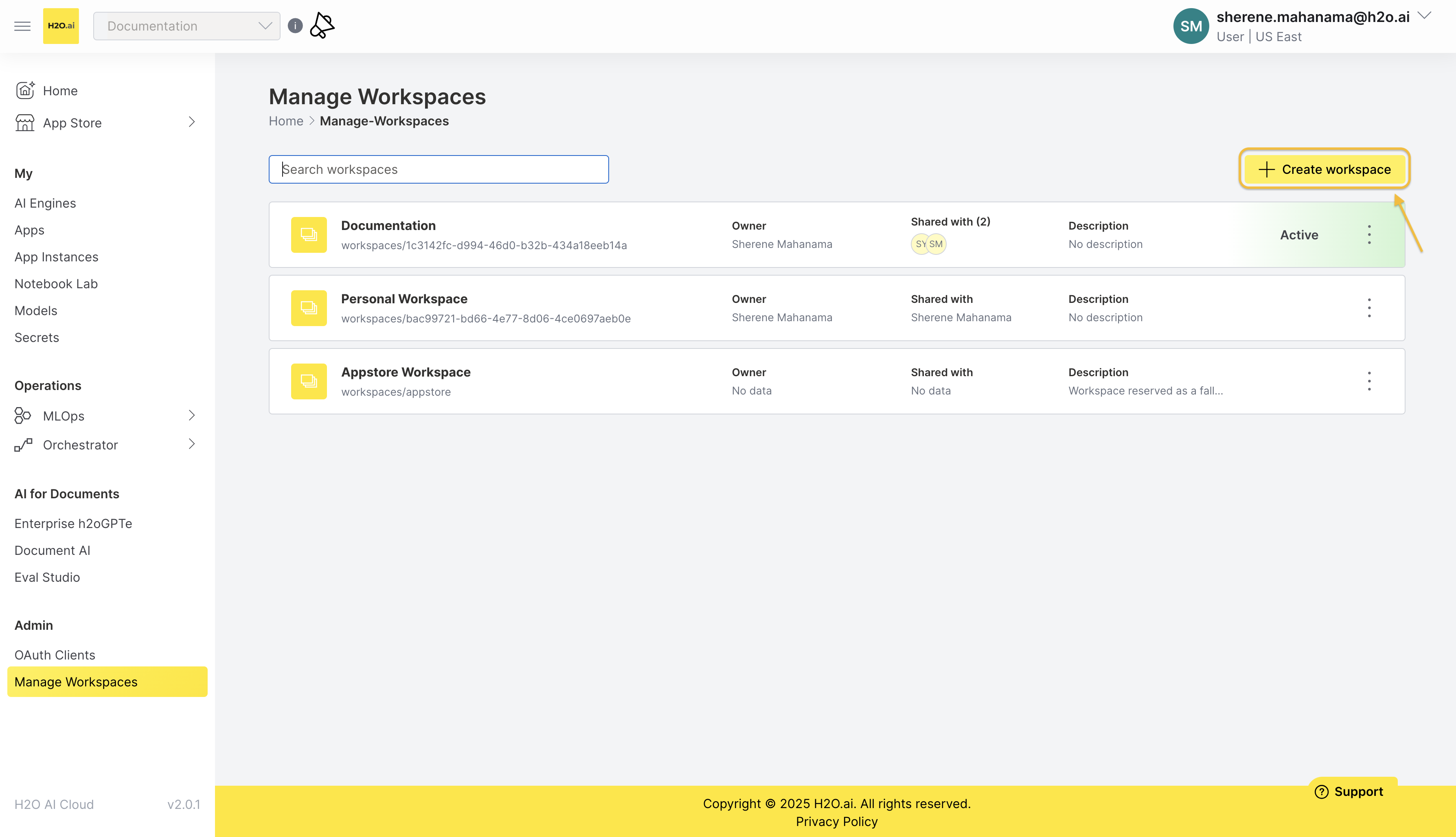 Create workspace