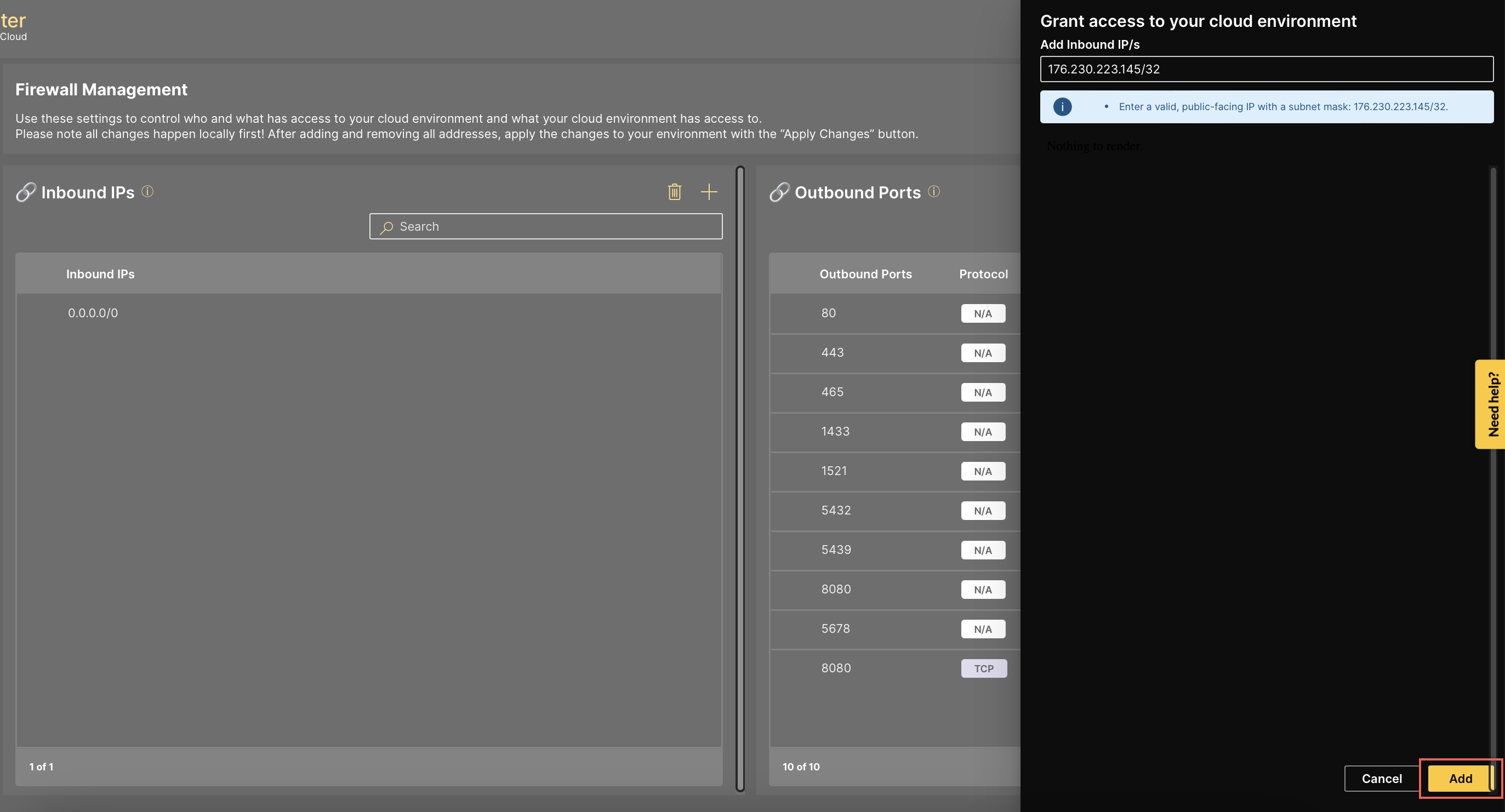 add inbound ip address