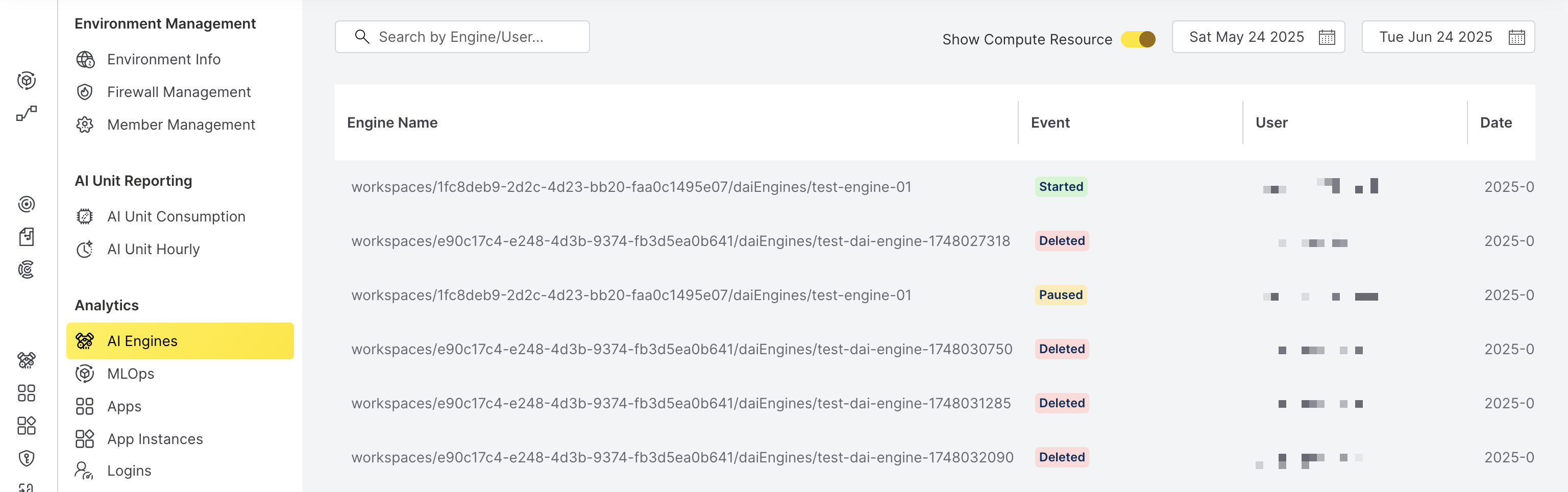 AI Engines page