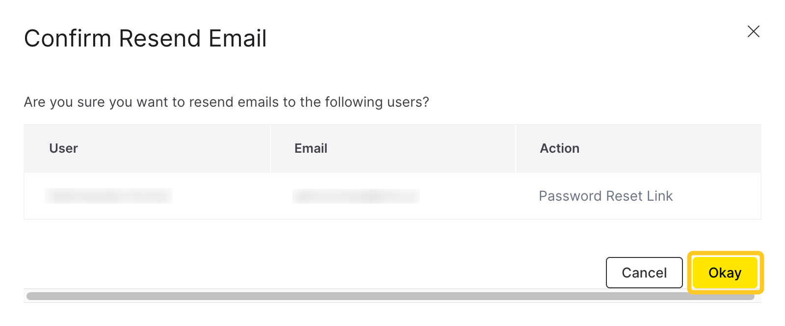 confirm resend emails