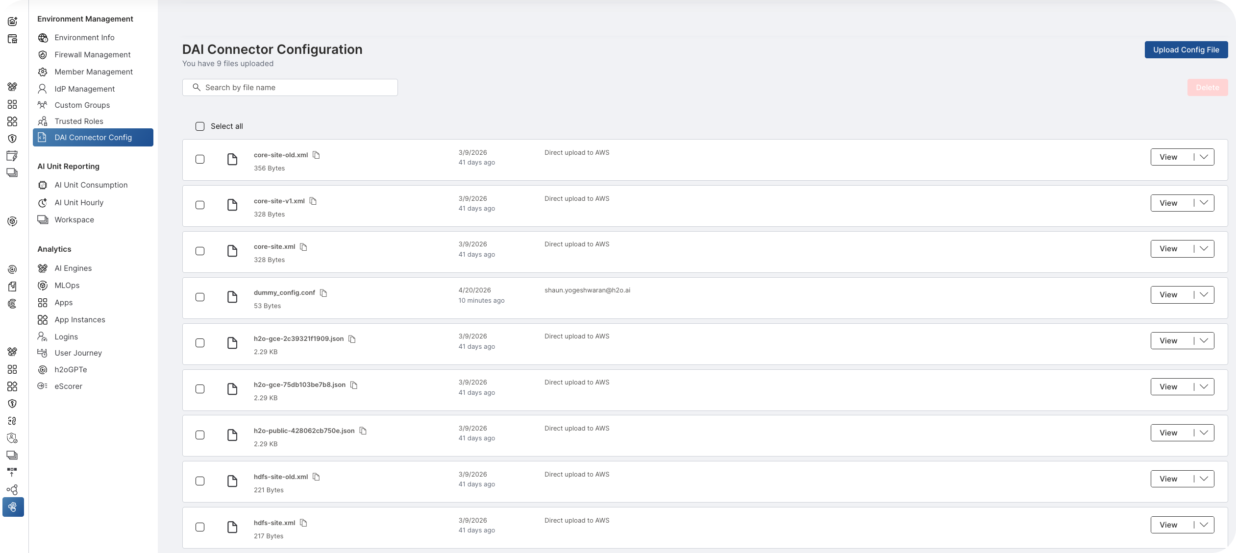 DAI Connector Configuration page