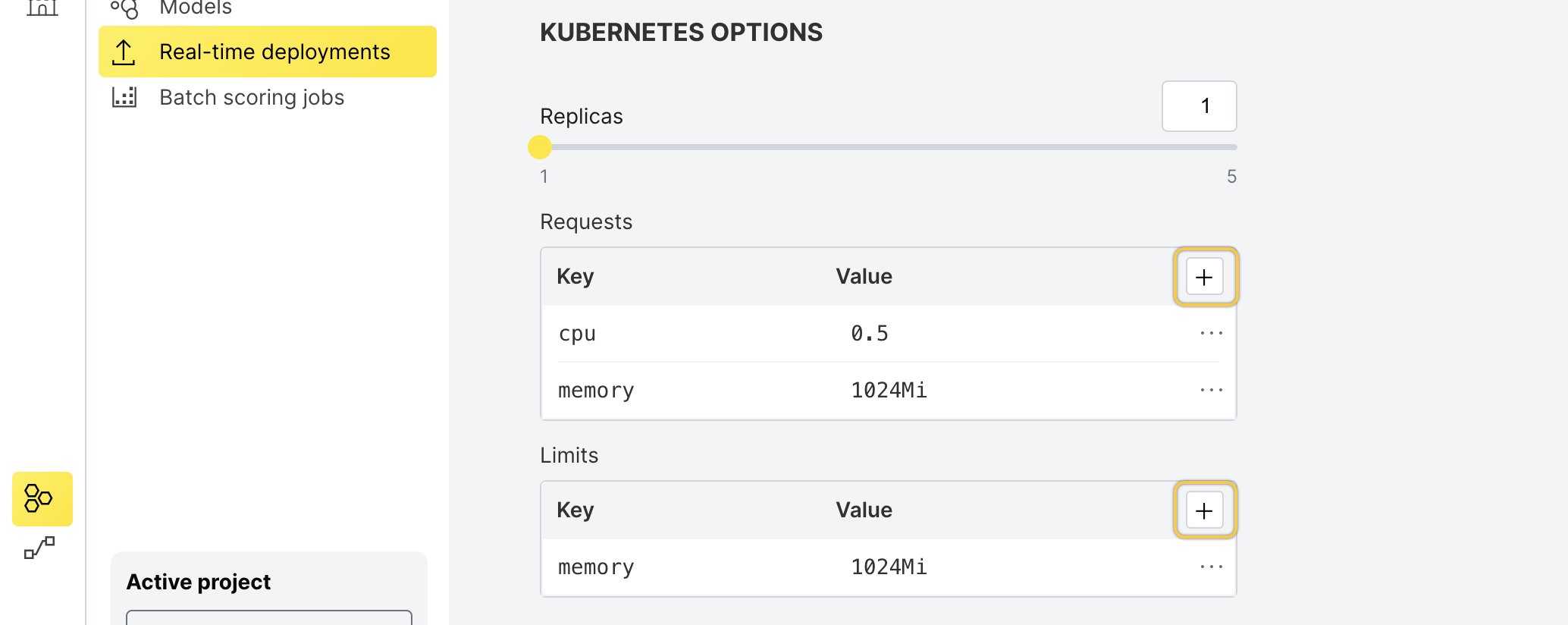add requests and limits