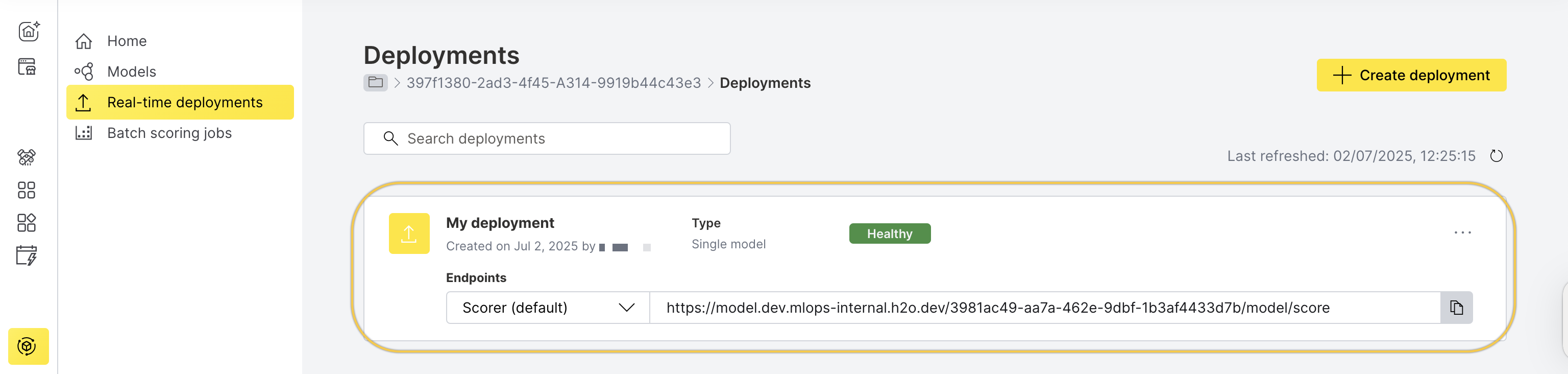 select deployment