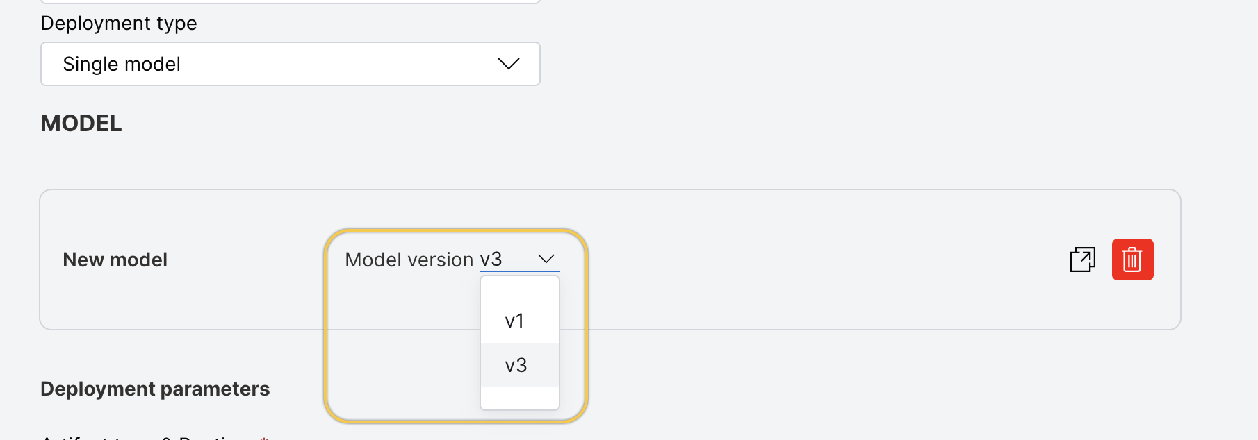 single model selection