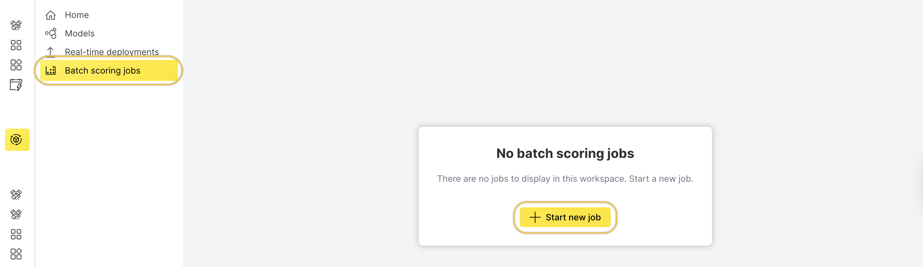Start batch scoring job