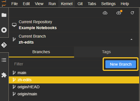 Create new Git branch