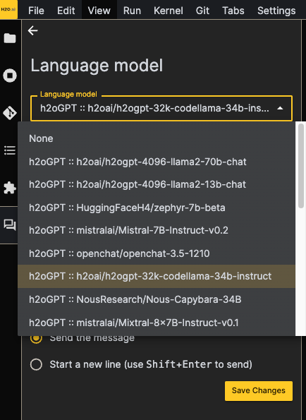 Select h2oGPT model